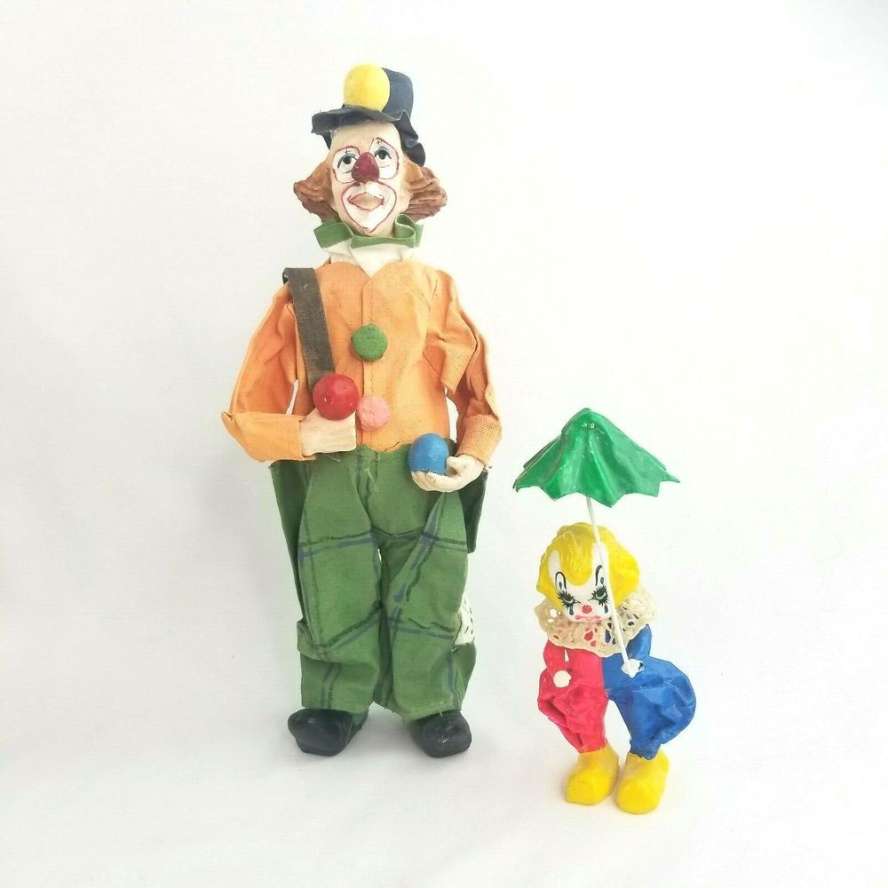 92 Albert Price Paper Mache Clown & Small Clown